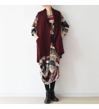 Stylish plus size linen vests causal cardigans linen clothing