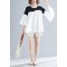 DIY o neck flare sleeve cotton blended shirts Women Tops white Knee tops Summer