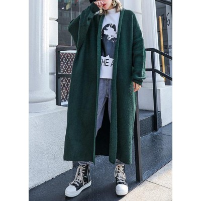 For Spring knit sweat tops fall fashion blackish green sweater coat