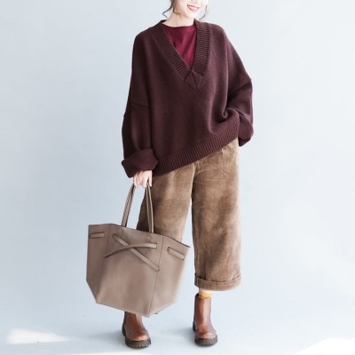 Plus size whiter cotton sweaters burgundy casual loose long knit pullover